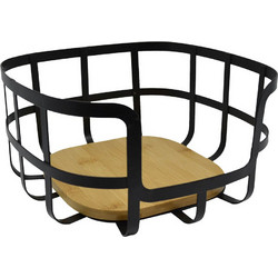 ΦΡΟΥΤΙΕΡΑ ΜΕΤΑΛΛΙΚΗ ΜΑΥΡΗ ΜΕ ΜΠΑΜΠΟΥ 24x24x12,7εκ. ANKOR