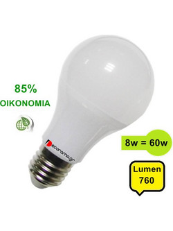 Λάμπα LED E27 8W 720 lm Θερμό Φώς
