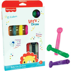 Fisher-Price Lion Μαρκαδόροι για Μωρά Σετ 12 Χρώματα