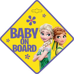Σήμα Αυτοκινήτου Με Βεντούζα Baby on Board Frozen κίτρινο