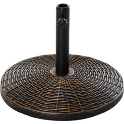 Outsunny στρογγυλή βάση ομπρέλας σε πλαστικό εφέ Rattan 25kg για πόλους 35mm, 38mm, 48mm 84D-044