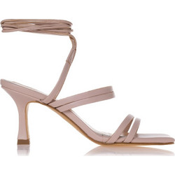 Sante Γυναικεία Πέδιλα Δερμάτινα Nude με Λεπτό Ψηλό Τακούνι 23-239-13