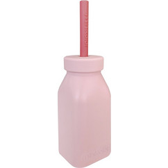 Minikoioi Μπουκάλι Σιλικόνης με Καλαμάκι Pink Rose 200ml