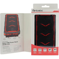 Fontastic Xora Ηλιακό Power Bank 20000mAh με 2 Θύρες USB-A & Θύρα USB-C Black