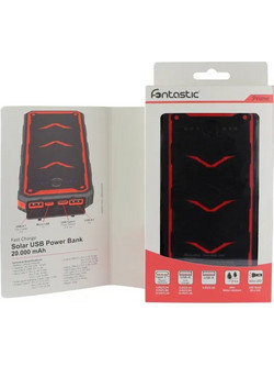 Fontastic Xora Ηλιακό Power Bank 20000mAh με 2 Θύρες USB-A & Θύρα USB-C Black