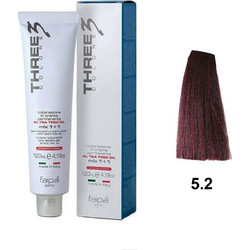 Faipa Three Color 5.2 Ιώδες Καστανό Ανοιχτό Μόνιμη Βαφή Μαλλιών 120ml