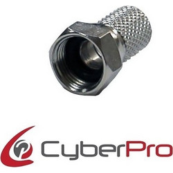 CYBERPRO CP-FRG6 Adapter F-connector RG6 nickel plated with rubber ring