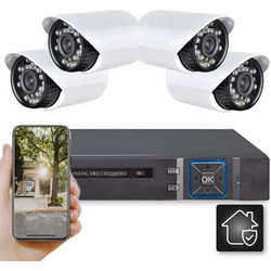 Δικτυακό CLOUD καταγραφικό DVR 4 CH με 4 ενσύρματες αδιάβροχες κάμερες νυχτερινής λήψης 2MP