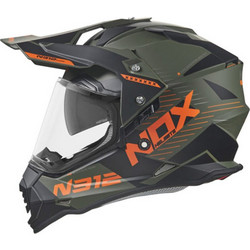 NOX N312 Extend Matt Khaki / Orange Κράνος Μηχανής On / Off 1630gr