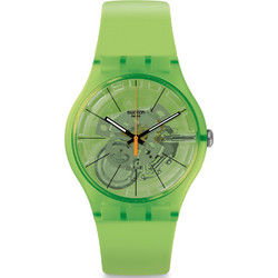 Swatch Kiwi Vibes Γυναικείο Ρολόι με Λαχανί Καουτσούκ Λουράκι SUOG118