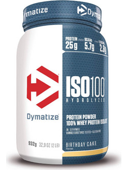 Dymatize ISO100 Hydrolyzed Birthday Cake Πρωτεΐνη Ορού Γάλακτος Γράμμωσης Χωρίς Λακτόζη 932gr