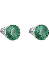 Σκουλαρίκια καρφωτά με κρύσταλλο swarovski χρώμα σμαραγδί 0.9cm (F1041)