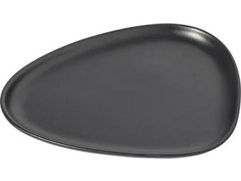 Πιάτο Φρούτου Curve Lunch Stoneware Μαύρο 22x19x1.5cm LIND DNA