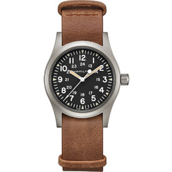 Hamilton Khaki Field Ανδρικό Ρολόι Αυτόματο με Καφέ Δερμάτινο Λουράκι H69439531