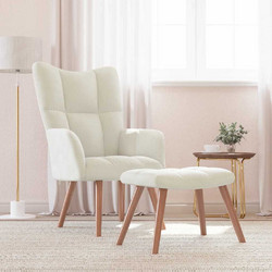 vidaXL Πολυθρόνα Relax με Υποπόδιο Βελούδινη Λευκή 328071