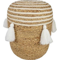 Next Boho Σκαμπό Σαλονιού με Αποθηκευτικό Χώρο Ψάθινο Καφέ 40x40x43cm 13908 ref10251016