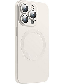 Θήκη MagSafe Lens Cover Liquid Silicone iPhone 14 Pro - White