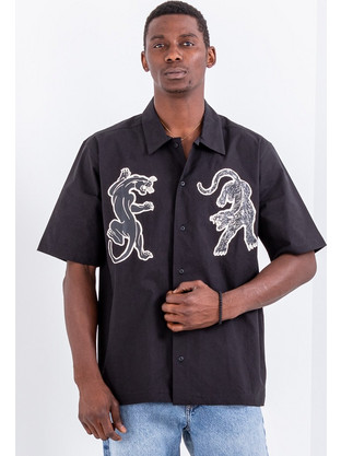 Tee Library Ανδρικό Πουκάμισο Κοντομάνικο TCSH-28 Black