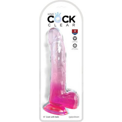 Pipedream King Cock 9" Ρεαλιστικό Dildo με Βεντούζα & Όρχεις 24.8cm Ροζ