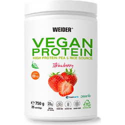 Weider Vegan Strawberry Φυτική Πρωτεΐνη Χωρίς Λακτόζη & Γλουτένη 750gr