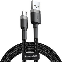 Baseus Καλώδιο MicroUSB Cafule 2.4A 1m (Γκρι/Μαύρο)