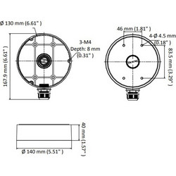 HIKVISION βάση κάμερας DS-1280ZJ-DM45, μεταλλική, λευκή