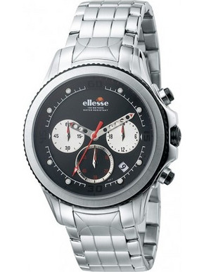 Ellesse Quartz Ανδρικό Ρολόι Χρονογράφος με Μαύρο Μεταλλικό Μπρασελέ 03-0391-001