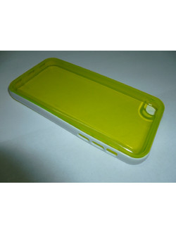 iphone 5C Κίτρινη Θήκη Gel TPU με λευκό Πλαίσιο I5CTGCΥWWF OEM