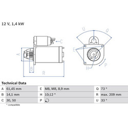 Bosch Μίζα - 0 986 022 121