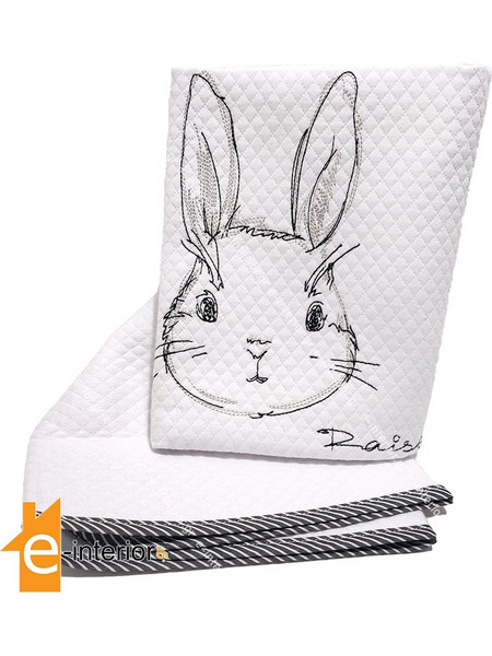 Raison D'Etre Rabbit de Niro Κουβέρτα Αγκαλιάς Πικέ White 80x90cm