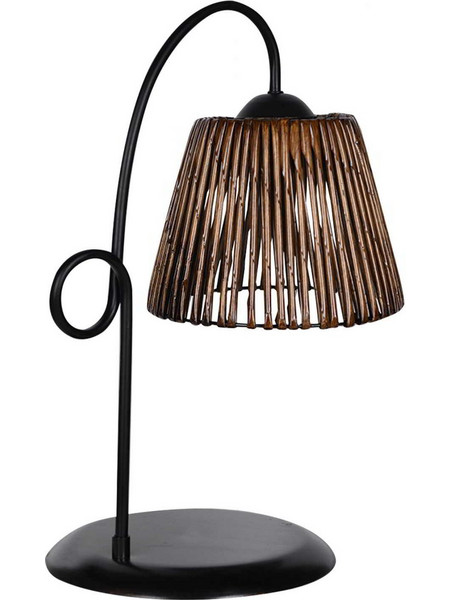 HomeMarkt HM7490 Πορτατίφ Ε27 Καφέ Μαύρο Φ12xΥ42cm