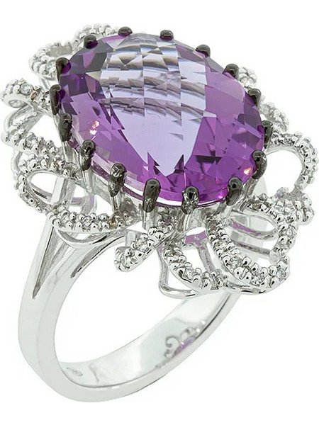 Million Diamonds Γυναικείο Δαχτυλίδι από Λευκόχρυσο 18K με Αμέθυστο RL4236