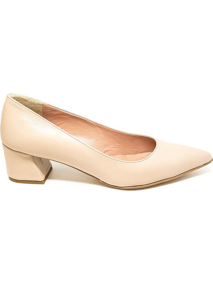Bigshoes MX9122-13 Δερμάτινη Γόβα Μπεζ 5.5cm