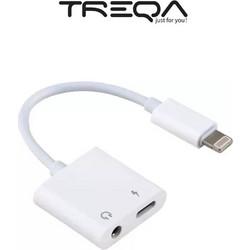 Αντάπτορας Ακουστικών Lightning σε Jack 3.5mm με Παράλληλη Φόρτιση Lightning Treqa CA-1062 Λευκό
