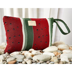 WhiteEgg Z/148-3 Γυναικείο Νεσεσέρ Παραλίας 31x4x19cm Κόκκινο Πράσινο