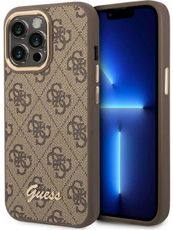 Guess Vintage Gold Logo Back Cover Brown (iPhone 14 Pro Max)