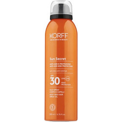 Korff Sun Secret Body & Hair Oil Spray Αντηλιακό Μαλλιών Spray SPF30 200ml