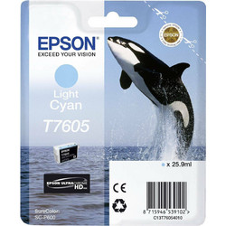 Epson T7605 Light Cyan Μελάνι Εκτυπωτή Inkjet C13T760540