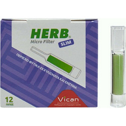 Herb Micro Filter Slim For Slim Cigarettes Πίπες Τσιγάρων 12 Τεμάχια