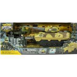 Special Combat Playset Στρατιωτικό Τανκς Ελικόπτερο Σετ Φιγούρες Δράσης 35cm