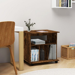 vidaXL Ντουλάπι Με Ροδάκια Καπνιστή Δρυς 60 x 45 x 60 εκ. Επεξ. Ξύλο 826354