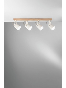 Luce Σποτ με 4 Φώτα και Ντουί E14 σε Λευκό Χρώμα I-EDA-AP4 8031414897100