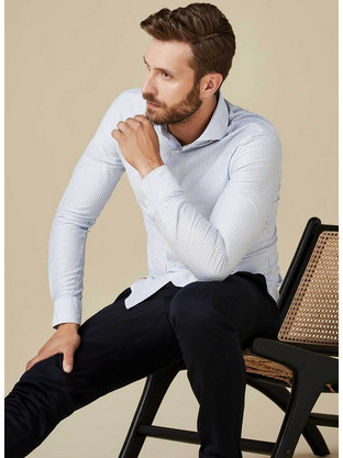 Profuomo Ανδρικό Πουκάμισο Μακρυμάνικο PP2HC10008 Light Blue