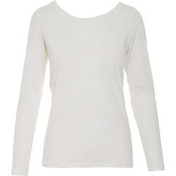 CROSSLEY W DEEP NECK LS T-SHIRT - BAY-10 WHITE
