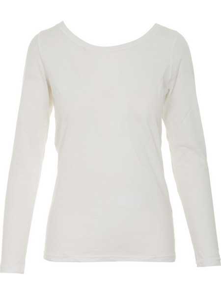 CROSSLEY W DEEP NECK LS T-SHIRT - BAY-10 WHITE