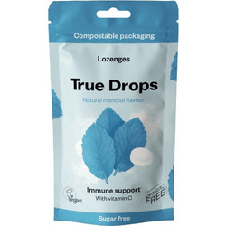 True Drops Lonzenes καραμέλες με Bιταμίνη C (Μέντα) 70gr