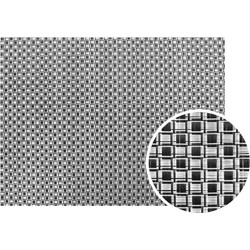 Σουπλά PVC Βινυλίου Ασημί - Μαύρο 45x30cm Gtsa