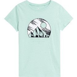 4F Παιδικό T-Shirt Κοντομάνικο Τιρκουάζ JSS23-TTSHF389-47S