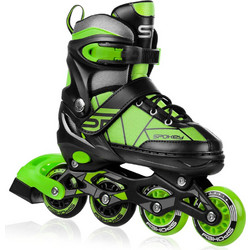 Spokey Keres Inline Αυξομειούμενα Rollers Παιδικά Μαύρα Πράσινα