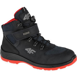 4F Trek Παιδικά Μποτάκια Χιονιού Μαύρα Suede με Σκρατς HJZ21-JOBMW251-31S